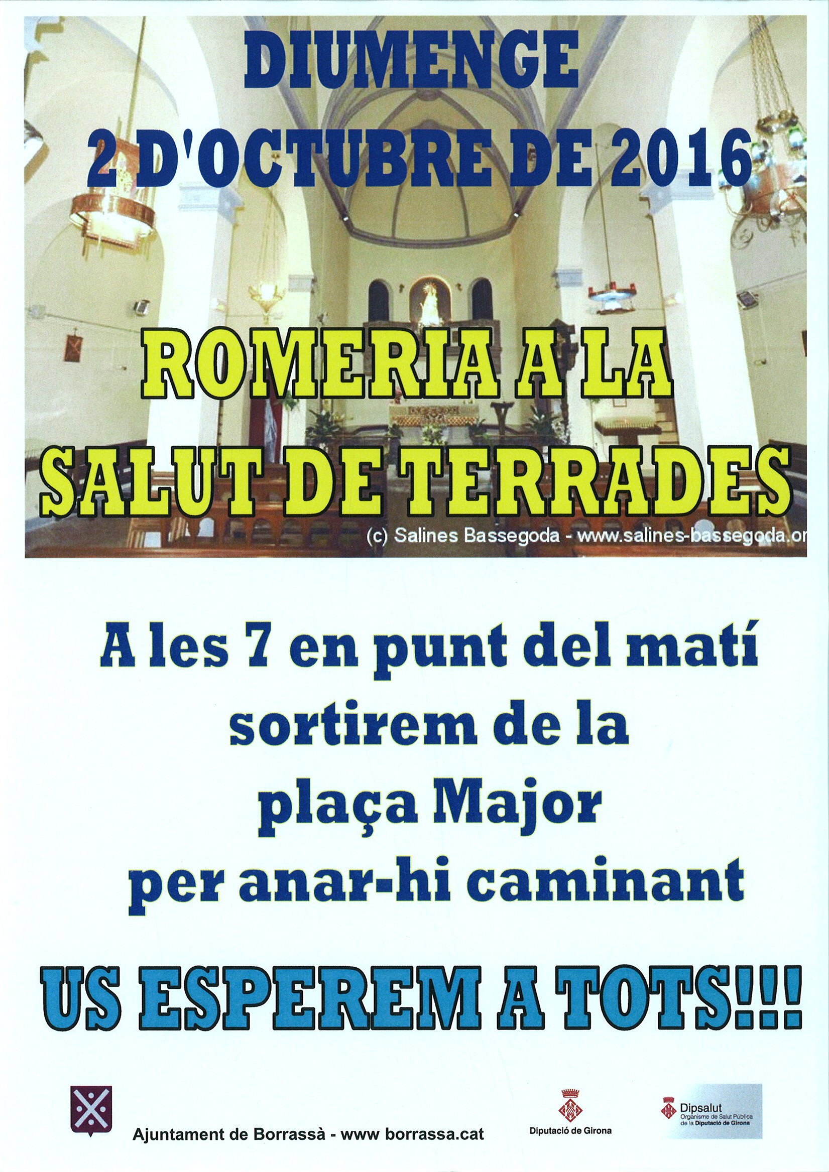 El diumenge 2 d'octubre hi haurà la tradicional romeria a la Salut de Terrades.